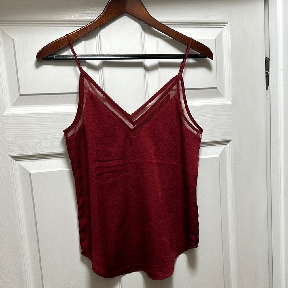 Elegant Burgundy Spaghetti Strap Top